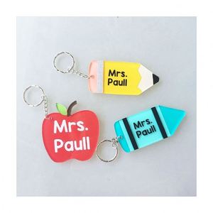 Cadeau spécial pour la Journée des enseignants, porte-clés en alliage de zinc chaud et élégant avec design imprimé UV pour votre professeur - Product Image 1