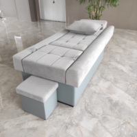 Fauteuil de massage SPA électrique réglable pour salon de beauté, avec éponge haute densité, lit de beauté et bain de pieds intégré, largeur 90 cm, pour réflexologie plantaire
