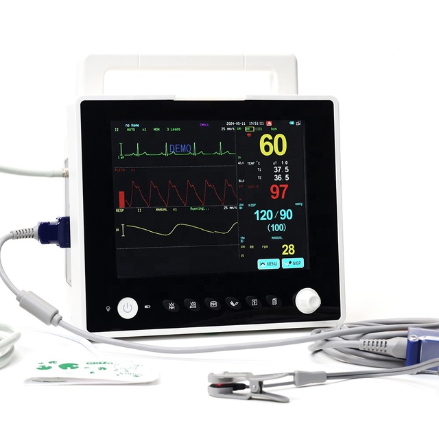 PPM-T8V Lexison High Precision 8.4'' TFT LCD Veterinary Animal ECG NIBP SpO2 Temp Resp HR/PR ETCo2 Capnography Monitor
