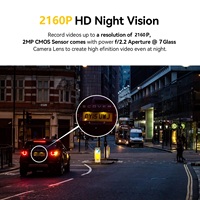 2023 Mini caméscope automatique à commande vocale avec WiFi intégré avant 2160P arrière 1080P double caméra vidéo dvr de voiture blackbox dash cam 4K
