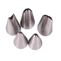 Ensemble de 5 douilles à pâtisserie en forme de feuille pour la décoration de gâteaux et de crèmes, outils de cuisson