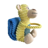 Jouets à mâcher pour chien en velours côtelé jaune texturé, faciles à nettoyer, jouet interactif pour chien avec coussin olfactif et couineur