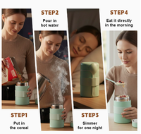 Bouteille Isotherme en Acier Inoxydable 400ml avec Cuillère - Écologique, Maintien Thermique 12-24 Heures, Idéale pour la Rentrée Scolaire