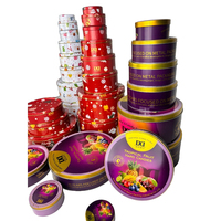 Vente directe d'usine 2.36 ~ 13.39 pouces 12.99 pouces Standard grande taille forme ronde noël Dessert noix étain boîte emballage