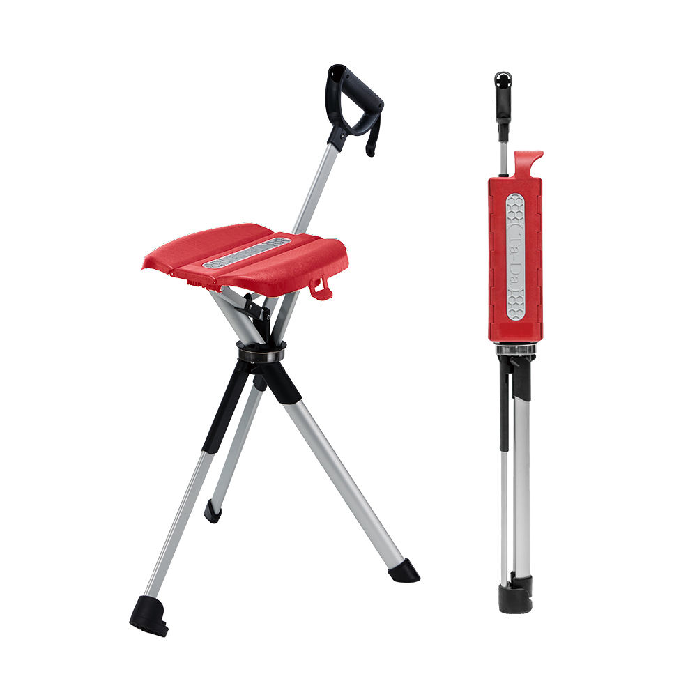 Taiwan Manufacturer Ta-Da Chair Series2 Walking Stick Assistive Crutch  Chair 92cm Rose Red With Seat for Elderly Assistive
