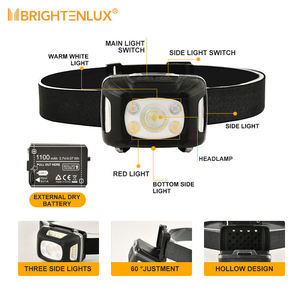 Brightenlux Outdoor Camping Hiking Headlight High Power Head Lamp Rechargeable <strong>Led</strong> Head Torch <strong>Headlamp</strong> with Side Light - Product Image 5