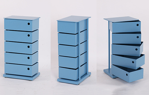 Cassettiera <span class=keywords><strong>a</strong></span> cinque cassetti in stile nordico 360 °   Organizzatore Girevole per Snack e Oggetti Vari da Comodino - Product Image 3