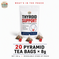Tisane de soutien de la thyroïde sans caféine, mélange bien-être aux 8 plantes, sachets de thé pyramidaux pour le soutien quotidien de la santé glandulaire