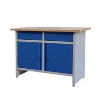 Banc de travail en bois robuste armoire à tiroirs en métal Table d'atelier en acier avec tiroir