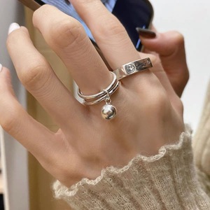 S925 Sterling Silver Smiley Face Round <b>Open</b> <b>Ring</b> For Women Index Finger Minimalist Fashion Jewelry Gift - Product Image 3