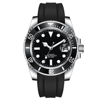 NUEVO Reloj Mecánico Automático con Correa de Silicona, Cristal de Zafiro, Movimiento Seiko NH35, Logotipo Personalizado, 40mm, Estilo Submariner