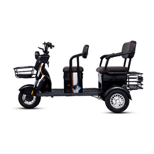Tricycle électrique pour adultes, 2 places, carrosserie ouverte, véhicule électrique pour passagers avec panier et porte-bagages - Product Image 5