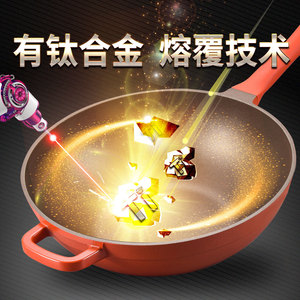Titanium Non-Stick Wok With Lid Hermes Orange 32Cm For Induction Cooking - Product Image 3