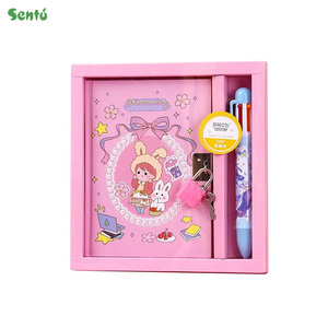 Diario de <span class=keywords><strong>dibujos</strong></span> <span class=keywords><strong>animados</strong></span> diario bloqueable kawaii niños regalo conjunto diario niños regalo cuaderno con llave de bloqueo volver a la escuela juegos de papelería - Product Image 1