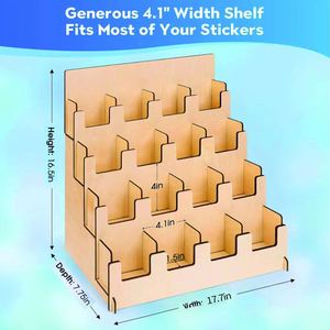 Wooden Desk Card Rack for Home Storage Greeting Card <b>Display</b> Stand for Postcards & Stickers Wood Crafts <b>Wall</b> Sign - Product Image 3