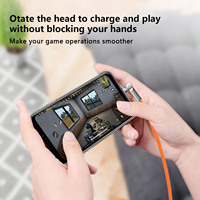 Kabel Pengisian Daya Super Cepat 120w 6A Dapat Diputar 180 Derajat, Kabel USB Type-C Silikon Cair untuk Game Mobile, Kabel Siku 6A