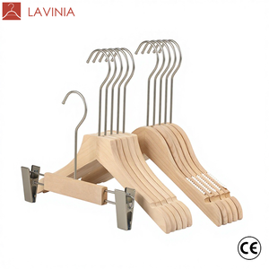 Pantalones de secado al por mayor, ropa de tela para niños, colgador de ropa de madera con clip - Product Image 1