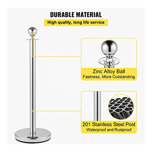 Trafic route barrière en acier inoxydable tapis rouge cordes file d'attente support velours corde stanchion contrôle des foules <span class=keywords><strong>Barricade</strong></span> - Product Image 5