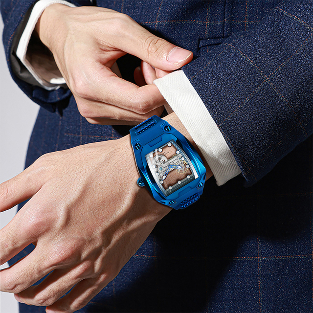Unique Richard Men's Luxury Watch Transparent Design Automatic Mechanical Watches Waterproof with Custom Logo Option