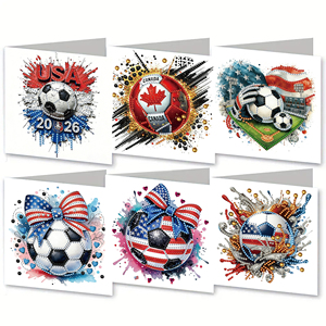 Tarjetas <span class=keywords><strong>de</strong></span> Felicitación con Diamantes para Fanáticos <span class=keywords><strong>del</strong></span> Fútbol - Tarjeta Patriótica <span class=keywords><strong>de</strong></span> Celebración <span class=keywords><strong>de</strong></span> Fútbol 2026 para EE. UU. y Canadá - Product Image 1
