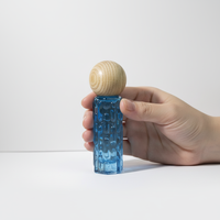 Vente en gros directe usine : Flacons de luxe en verre de 10 ml avec bouchon en bois et roll-on dégradé pour parfums et huiles essentielles féminines
