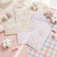 Carte de vœux pliante en trois volets en carton, motif dessin animé, style fille mignonne, pour étudiant, carte postale DIY pour nail art