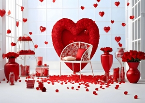 Toile de fond romantique pour la Saint-Valentin avec motif en forme de cœur pour photomaton, diffusion en direct, photographie de <span class=keywords><strong>couple</strong></span> - Product Image 5
