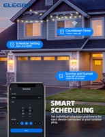 Prise intelligente extérieure WiFi ELEGRP homologuée UL, IP66, étanche, pour guirlandes lumineuses