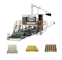 Automatische machine voor eierdozen van afvalpapier |   Grote productielijn voor pulpmodellering met meerlaagse droger