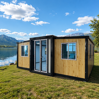 Contenedor de Acero Expandible de Doble Ala de 20 pies/40 pies, Villa Móvil Prefabricada para Exteriores, Resistente a Terremotos y Viento, Equipada con Baño Completo