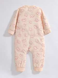 Ropa de bebé para niñas y niños pequeños, mono de bebé con <span class=keywords><strong>cremallera</strong></span>, cuello de béisbol, peleles de algodón orgánico para bebés - Product Image 3