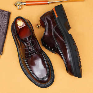 Chaussures Richelieu pour hommes en cuir véritable de haute qualité, style décontracté et habillé, à lacets, bout fermé, antidérapantes, semelle en caoutchouc, modèle Evergreen 2025 - Product Image 2