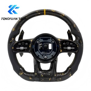 พวงมาลัยคาร์บอนไฟเบอร์ปรับแต่งเองได้สำหรับ Mercedes Benz A B C E S G W213 W205 C63รถ <span class=keywords><strong>CLA</strong></span> 180 AMG C300 GT GTR SUV ไม่มีถุงลมนิรภัย - Product Image 2