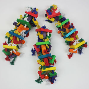 TMedium and Large <strong>Parrot</strong> <strong>Toys</strong> Bird Chew <strong>Toy</strong> Colored Beads Wooden Block Wooden Post Hemp Rope Gnaw Climbing <strong>Toy</strong> - Product Image 5