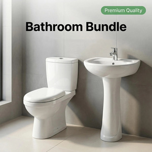 WC en céramique à deux pièces avec bouton de chasse d'eau supérieur 3L certifié CE - Product Image 2
