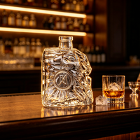 Fabricant chinois, vente en gros de bouteilles en verre blanc cristallin de haute qualité pour le brandy XO, les spiritueux, le whisky, le gin, le vin, 750 ml