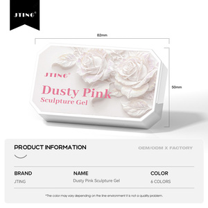 JTING 2026 Pro Gel Sculptant 3D Rose Poussiéreux 6 Couleurs, Gel à Ongles Haute Pigmentation pour Modélisation, Sans HEMA/TPO, Gel de Relief Facile à Modeler - Product Image 6