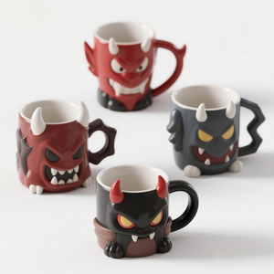 Assiette de service en céramique en forme de démon - Céramique peinte à la main en 3D pour fête sur le thème du jeu, vaisselle personnalisée et <span class=keywords><strong>geek</strong></span> - Product Image 3