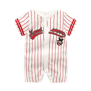 Một mảnh mùa hè ngắn tay Jumpsuit cho trẻ sơ sinh giản dị bé gạc áo choàng nút phim hoạt hình bò phù hợp với dệt kim bé túi - Product Image 3