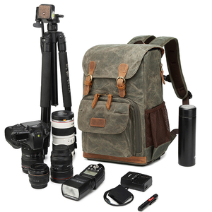 Sac à dos professionnel pour appareil photo et drone, étanche, pour ordinateur portable 17 pouces, grande capacité, double bandoulière, style vintage, pour homme - Product Image 4
