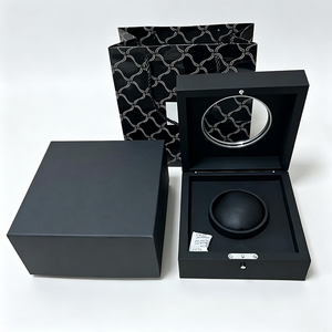 Luxury Black <b>Watch</b> Box With Window, Custom Logo <b>Watch</b> Gift Packaging <b>Set</b> - Product Image 3