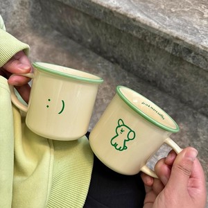 Vintage Enamel Style <b>Ceramic</b> Mug Personalized Coffee <b>Cup</b> Customized Mug with logo - Product Image 2