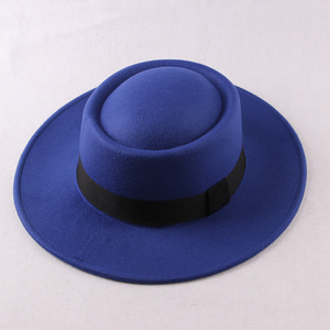 Vòng đầu cổ điển thanh lịch của phụ nữ người đàn ông làm cứng phẳng vành lớn cảm thấy Mũ Fedora - Product Image 6