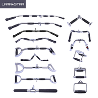 Barre de traction LS3021 avec poignées, accessoire pour machine à câbles, barre d'haltères intégrée pour l'entraînement du dos