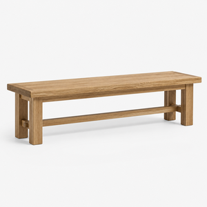 Banc en bois naturel massif, tabouret long, chaise de jardin, de terrasse ou de salle à manger, mobilier de maison traditionnel - Product Image 1