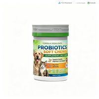 Probiotiques pour chiens et chats adultes, comprimés à mâcher souples, prébiotiques, santé digestive, multivitamines, 100% naturel, absorption rapide