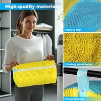 Sac de lavage réutilisable en chenille pour chaussures avec fermeture éclair personnalisée, sac de nettoyage épais lavable en machine pour le linge et les chaussures