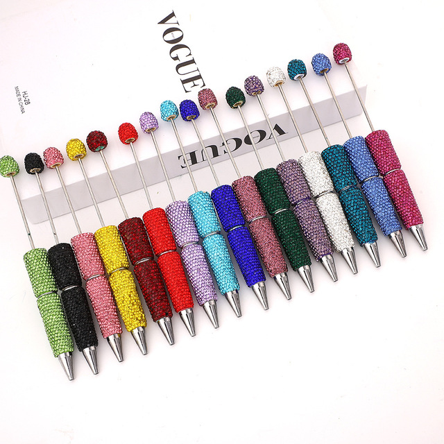Full Rhinestone Beaded Pen Solid Color DIY Handmade Diamond Ballpoint Pen Creative Gift Pen Wholesale