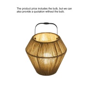 Lampe de nuit LED portable style bohème chic, abat-jour en corde de bambou tressée à la main, télécommande, intensité réglable, alimentation par piles, éclairage blanc chaud