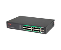 Switch POE 16 port tanpa manajemen, switch fiber jaringan gigabit penuh H3016PF